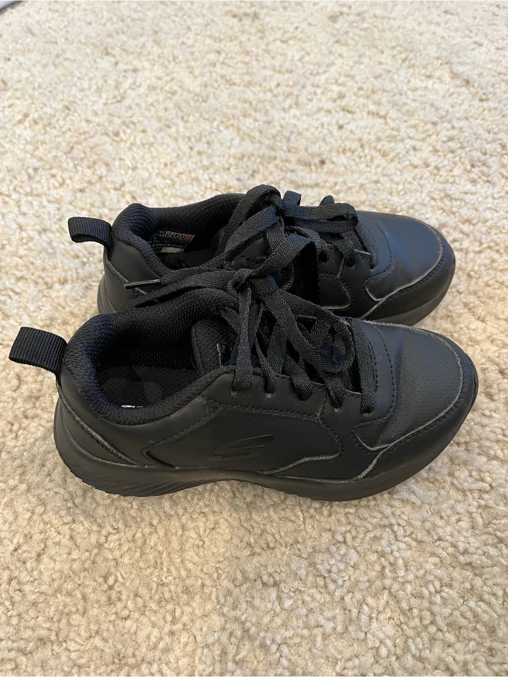 Skechers Toddler Kids All-Black Lace-Up Sneakers